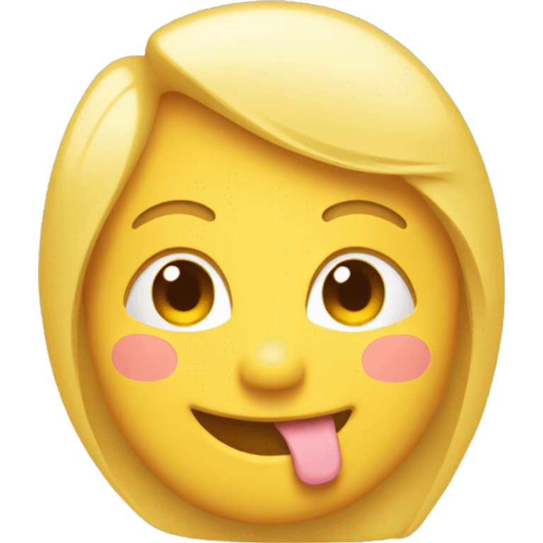 smiling yellow emoji face with blush emoji