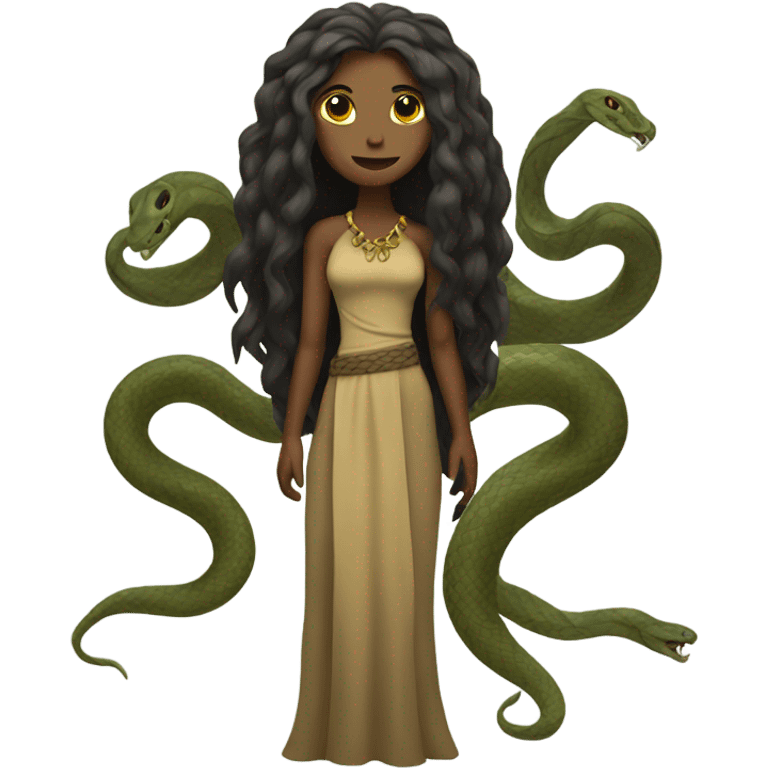 snakewomen with long hair , full body emoji