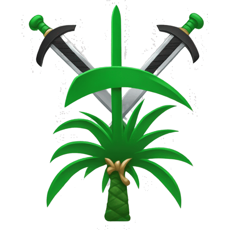 Saudi arabia emblem, two swords and palm tree emoji