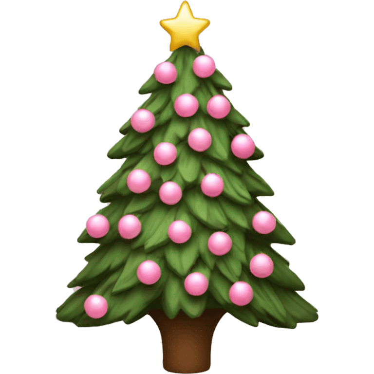 Christmas tree with light pink decorations emoji