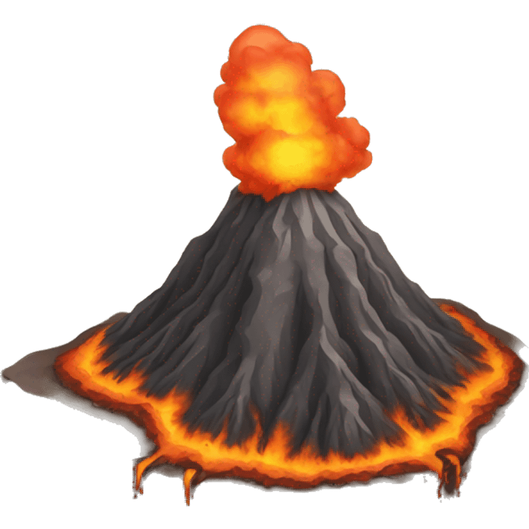 awakened volcano, ashes, fire, relief emoji