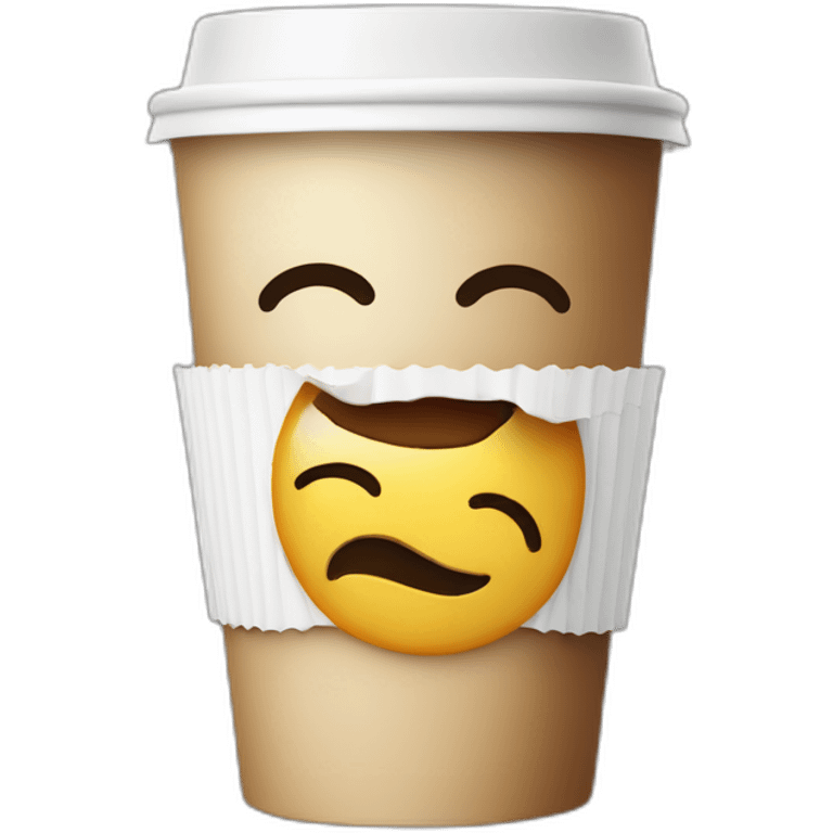 smiling coffee takeaway cup eyes closed emoji