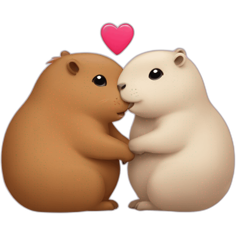 2 capybaras in love emoji