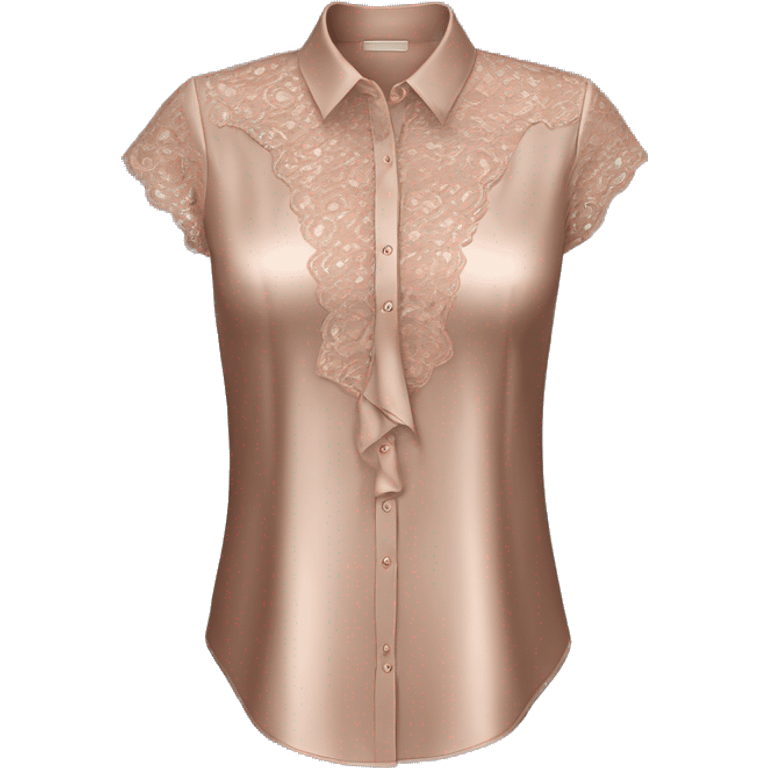 Realistic isolated womens dressy rose gold lace blouse. emoji