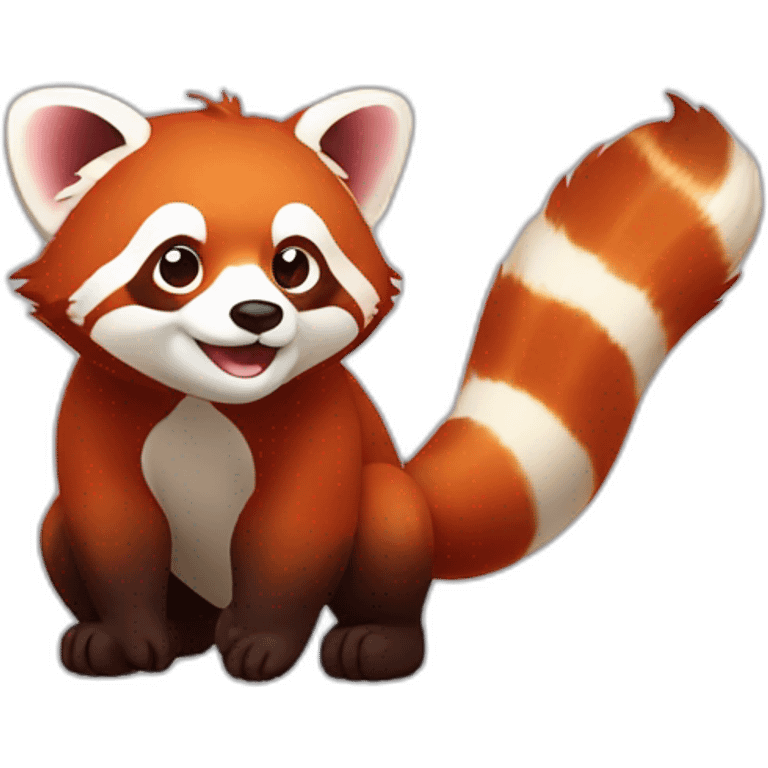 Red panda wagging its tail emoji