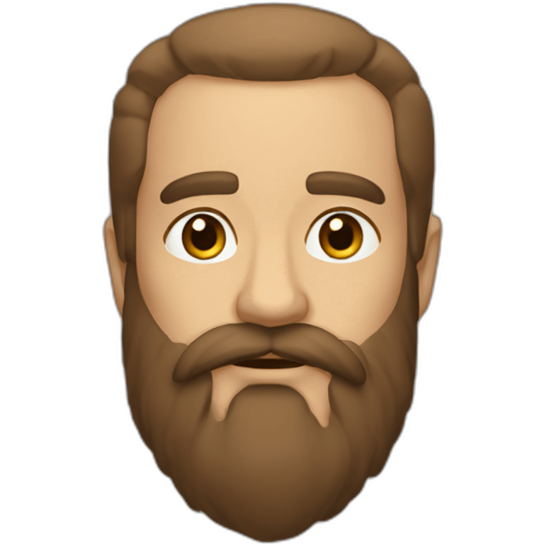 barbu brun blanc emoji