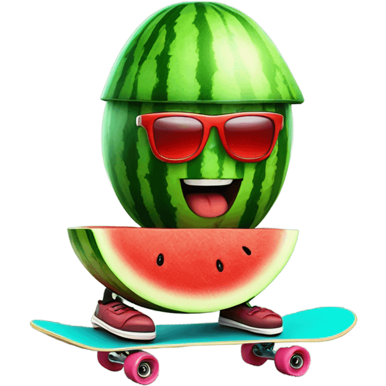 Watermelon skateboarding emoji