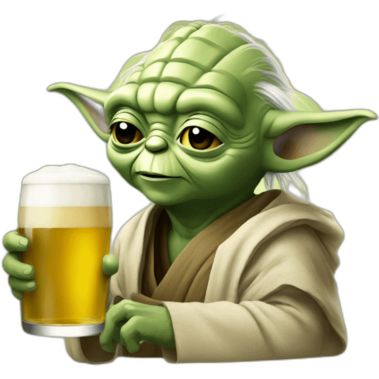 Yoda avec une bière emoji