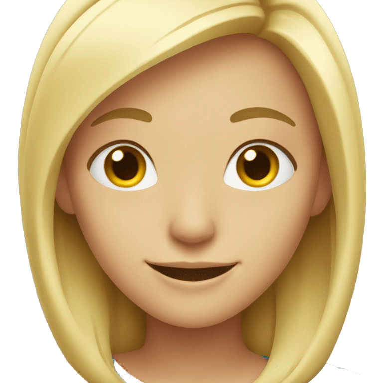 blonde girl with a smile emoji