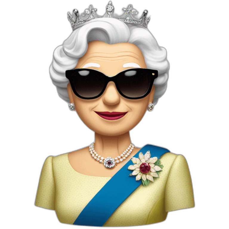 Queen Elizabeth ii with sunglasses emoji