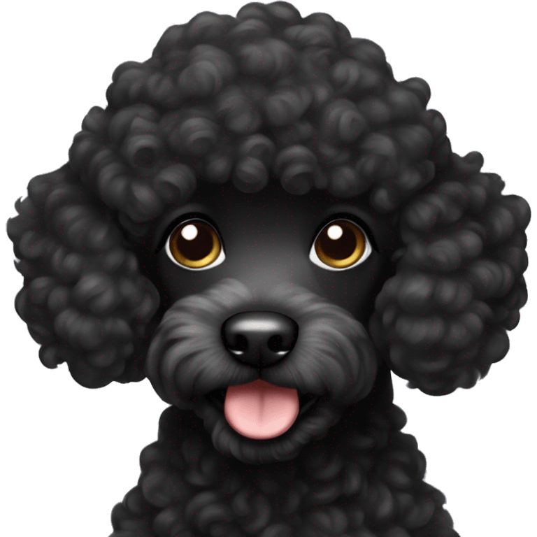 Black curly little poodle emoji