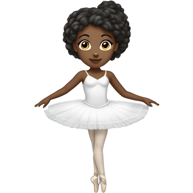 black girl ballerina in a white costume and tiara emoji