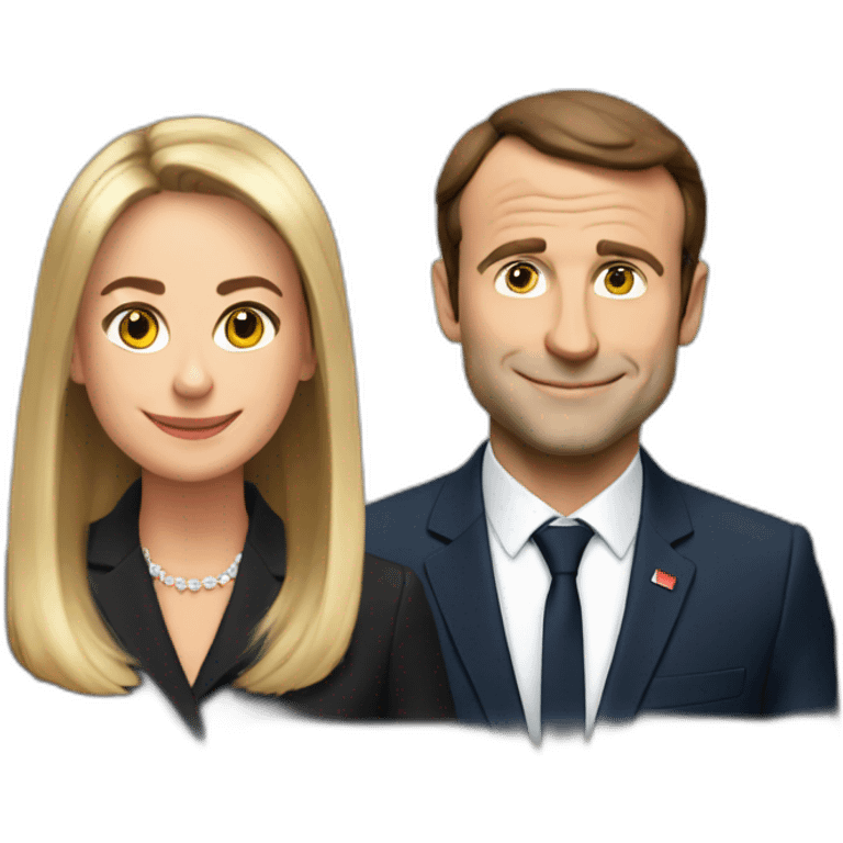 Macron avec Brigitte  emoji