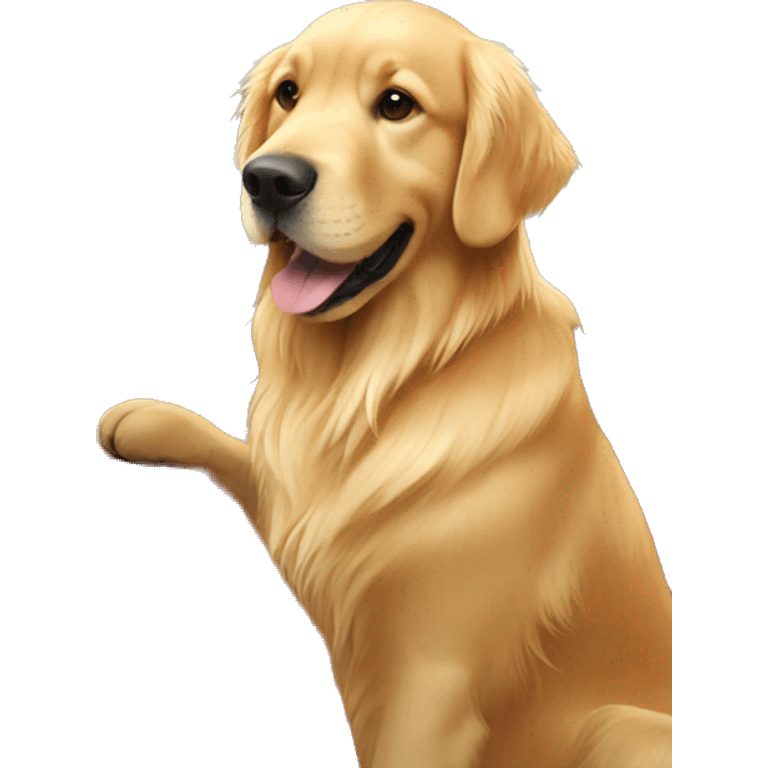 golden retriever having a dinner party emoji