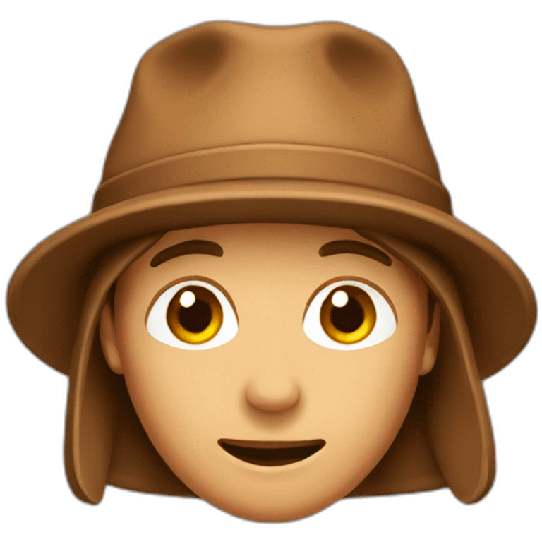 brown hat with earflaps emoji