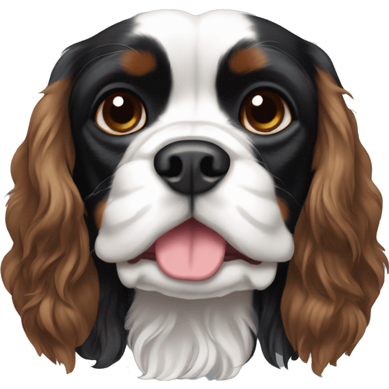 Completely Black cavalier King Charles spaniel. No brown and no white emoji