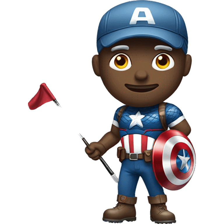 Captain America golfing emoji