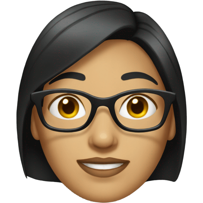 woman with glasses and black hair emoji