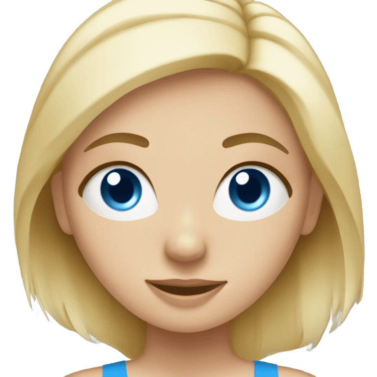 blonde girl with blue eyes in pilates emoji