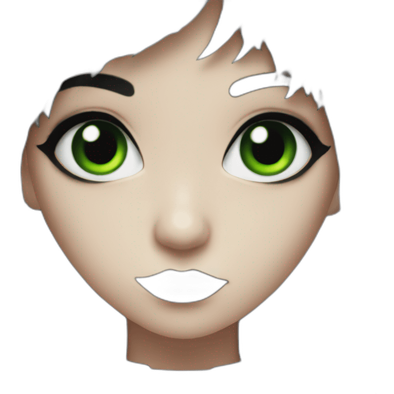 goth girl with green eyes emoji