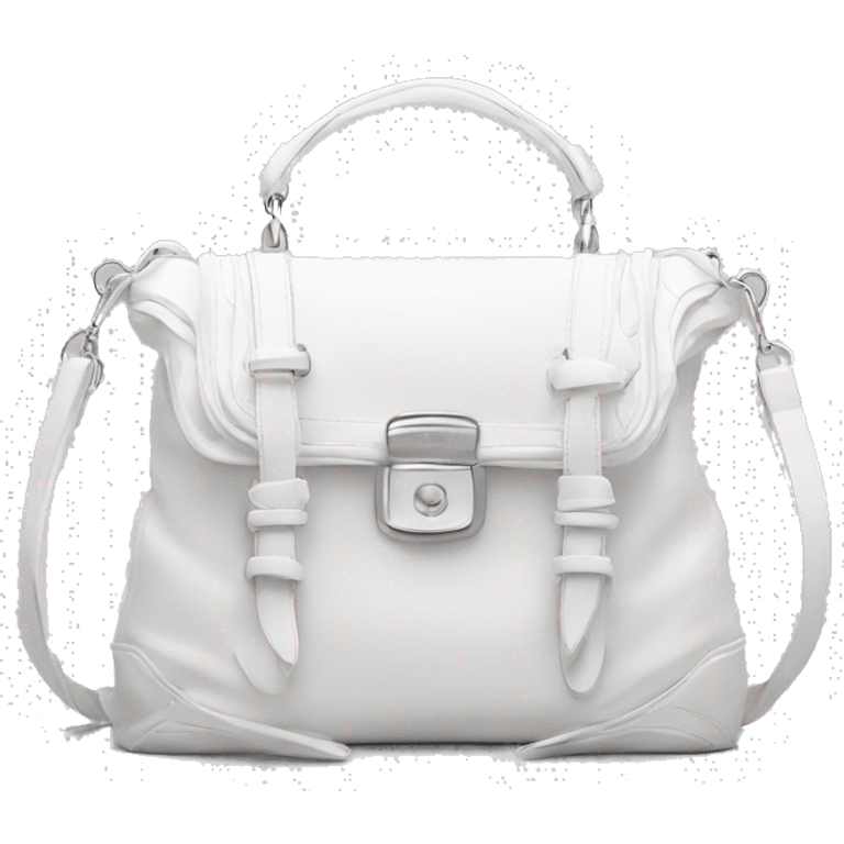 all white luxurious shoulder bag with white strap emoji