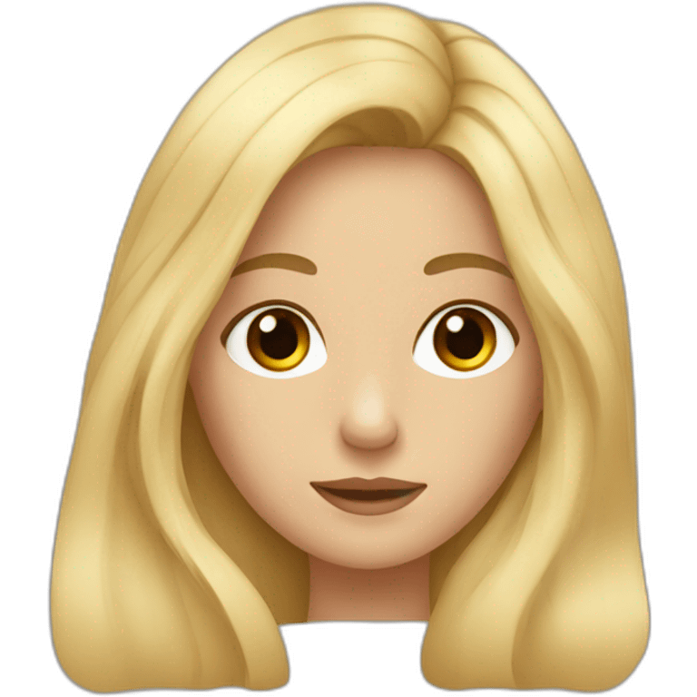 one small european woman with long blonde hair and brown eyes emoji