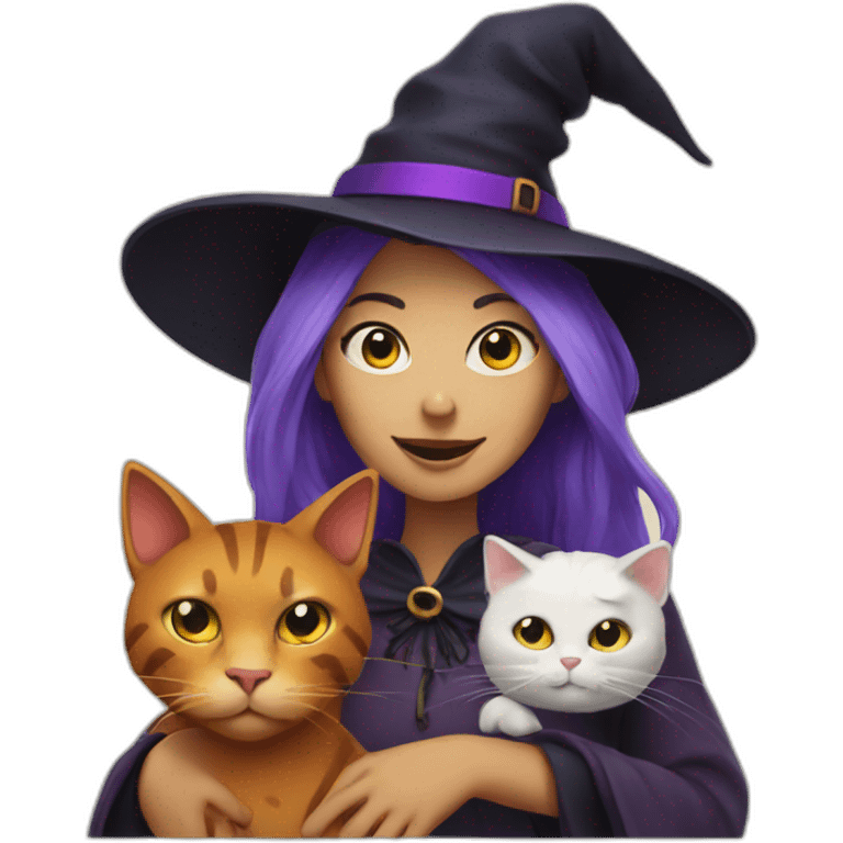 Witch with a cat emoji