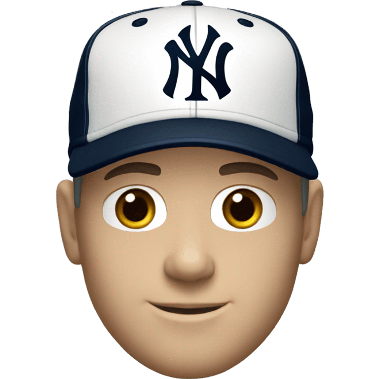 White man with cap and jersey of the New York Yankees emoji