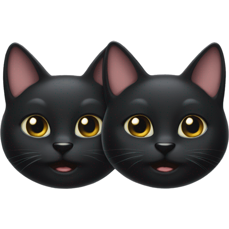 Two black cats emoji