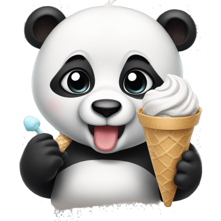 Panda eating ice cream emoji