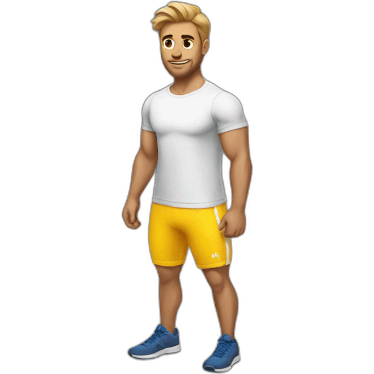 Classic workout clothes for white men swting  emoji