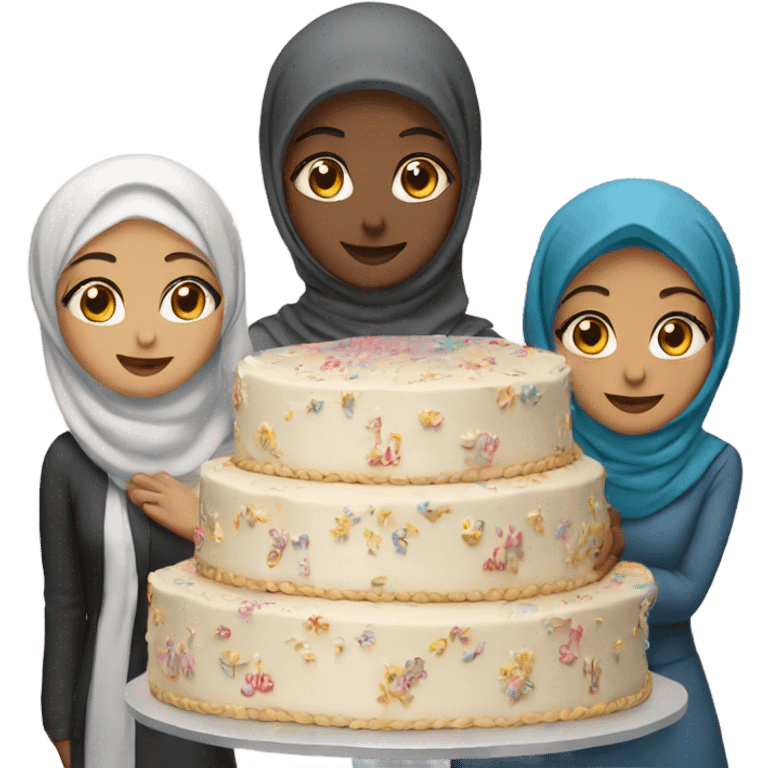 50th Birthday cake with hijabi girl  emoji