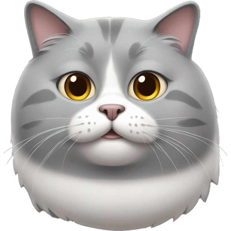 Beautiful gray fat cat emoji