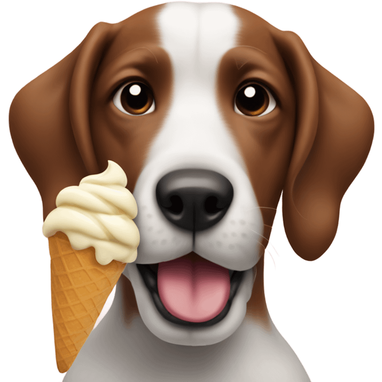 Dog eating ice cream emoji