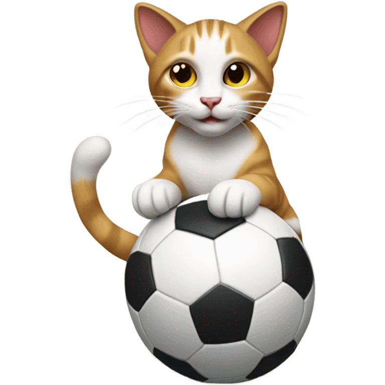 Cat playing soccer  emoji