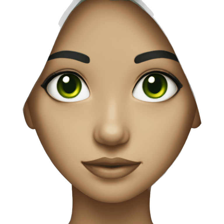 Green eyes black hair girl  emoji