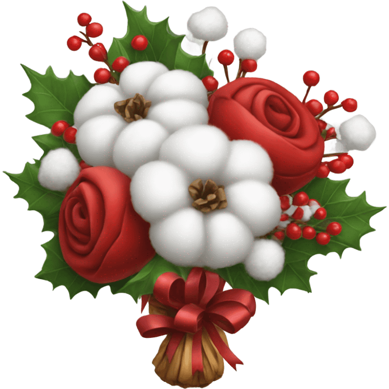 Realistic cristmas bouquet with Cotton emoji