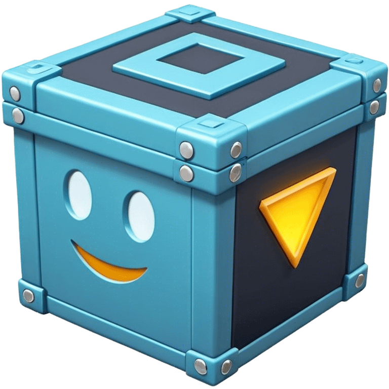 Clash of Clans aesthetic: Cinematic Playful Pixel 3D loot crate Emoji, rendered in a 3D vector-style similar to standard emojis with minimal shading and bold, simplified shapes. A compact, distinct form with signature details, softly glowing with a pixelated adventure charm. Simplified yet unmistakably iconic, highly detailed and consistent, glowing with a soft radiance and high shine. Stylized with a touch of classic pixel-art charm and a soft glowing outline, capturing the essence of a beloved gaming relic with a friendly, playful manner! emoji