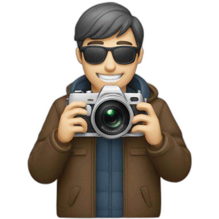 man using a minox brand camera emoji