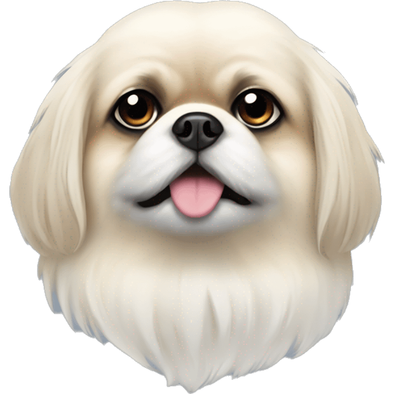 white pekingese flat nose emoji