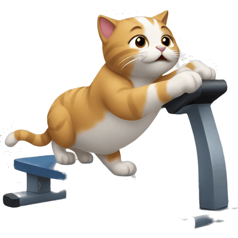 Cat working out emoji