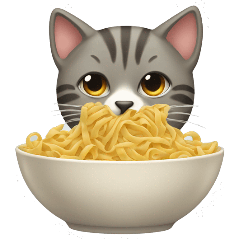 cat eating pasta  emoji