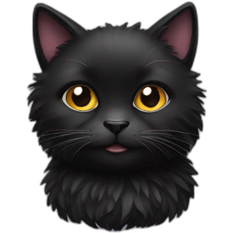 black fluffy cat emoji