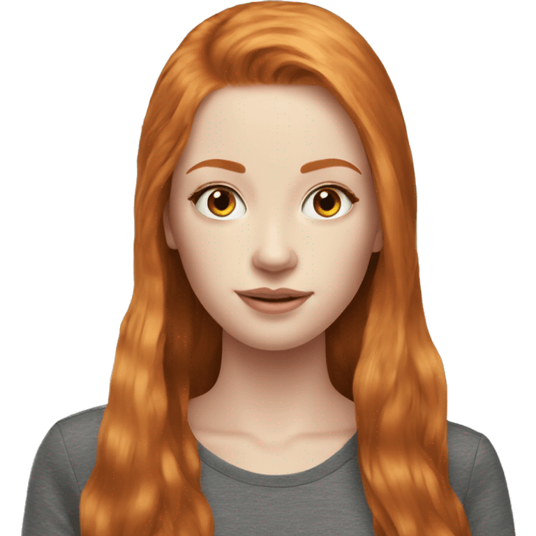 beautiful top model ginger girl long hair emoji