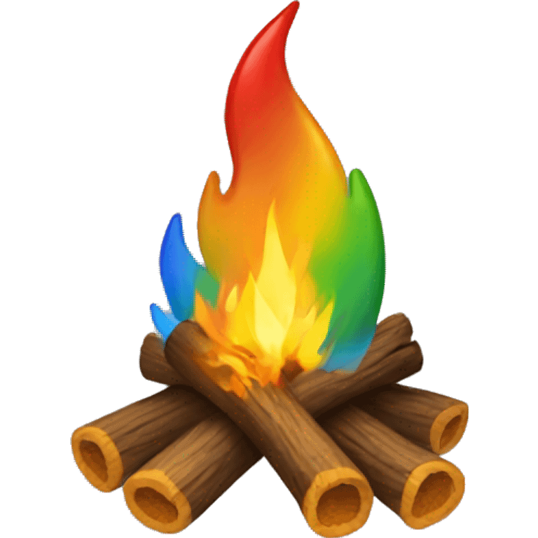 Rainbow campfire emoji