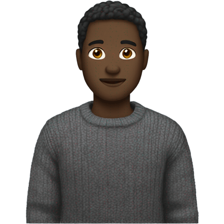 dark-skinned male in sweater emoji