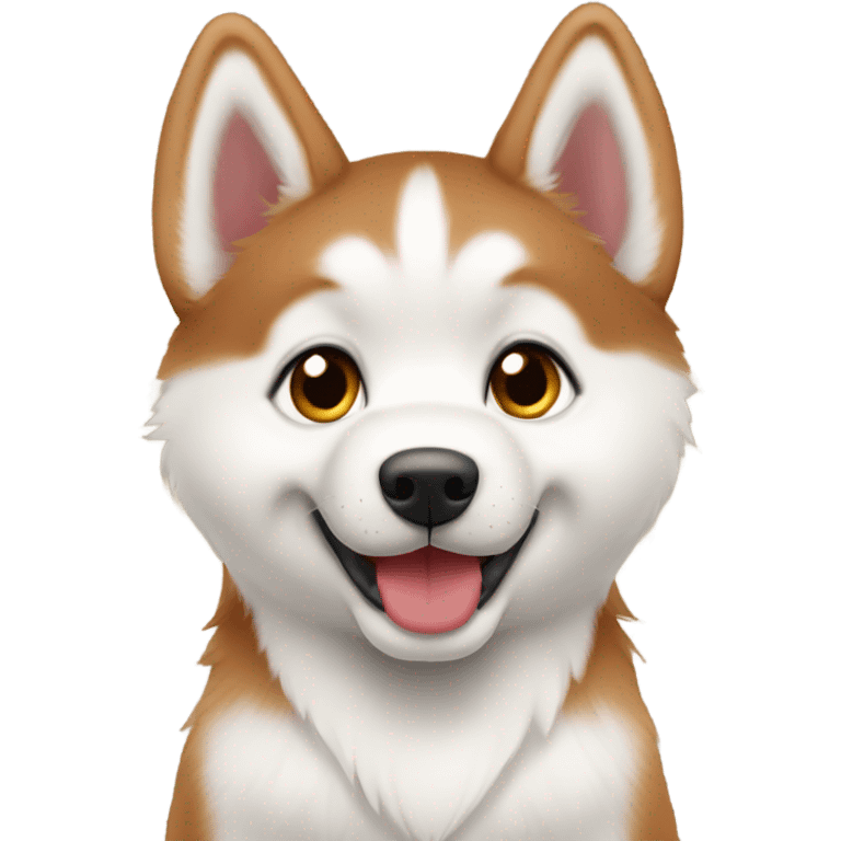 Red Siberian husky puppy sitting emoji