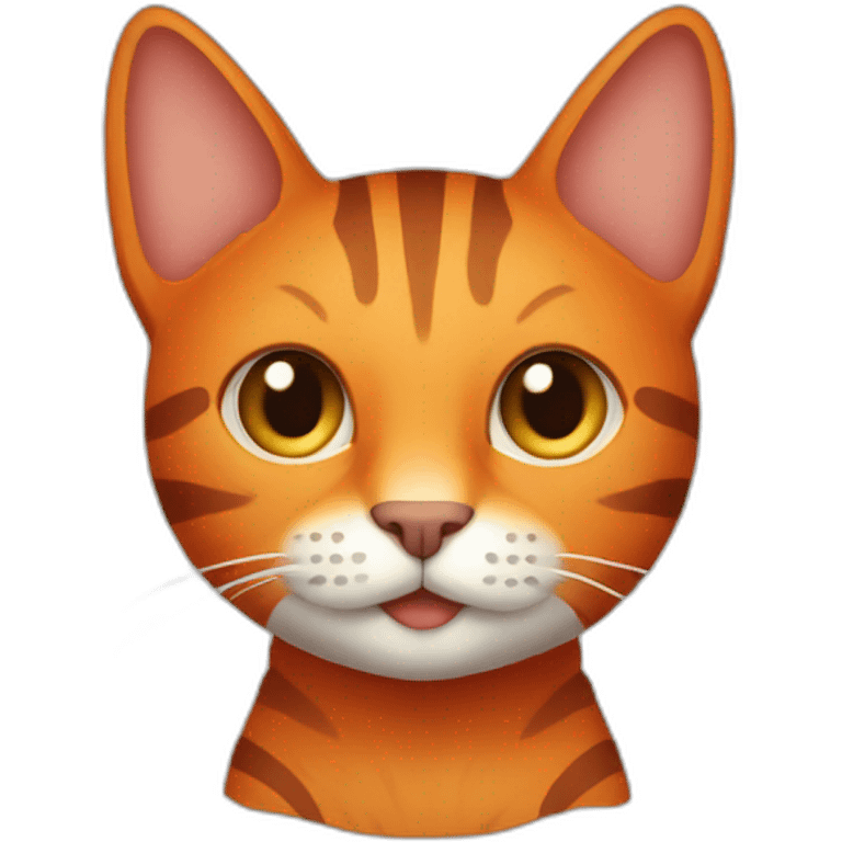 dark orange cat with stripes emoji