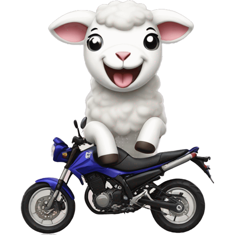 Laughing lamb with a Yamaha emoji