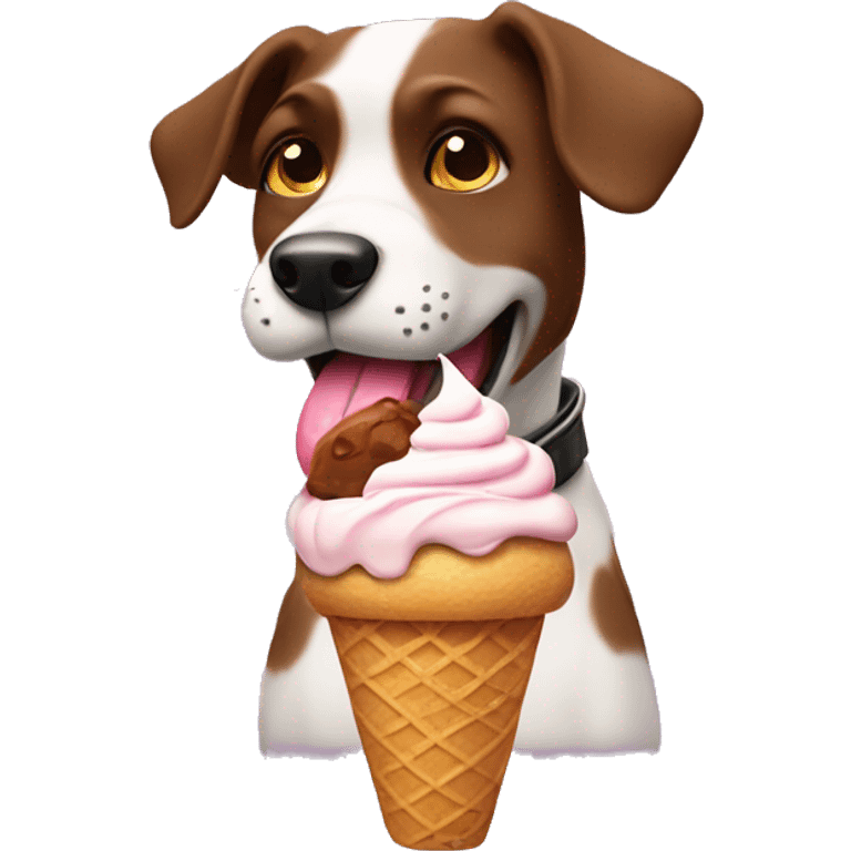 Gay dog eating chocolate ice cream  emoji